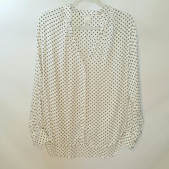 H&M Tops - H&M Polkadot Long Sleeve Blouse 14